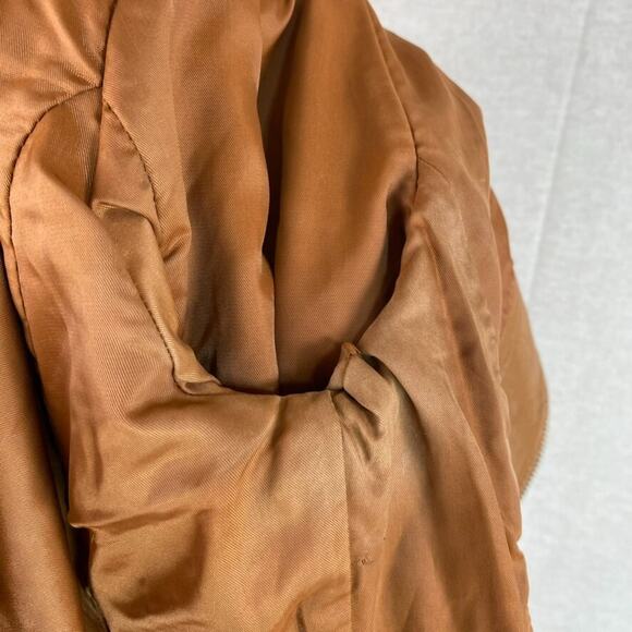 Apostrophe Womens Leather Bomber Jacket Size 6 Small Full Zip Motorcycle Edgy - Picture 12 of 15